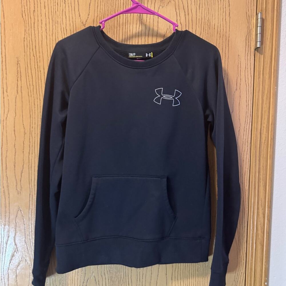 Under Armour Black Crew Neck Sweatshirt with Logo